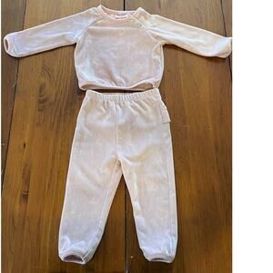 Juicy Couture Kids 12 M ​Baby Girls 2 Piece Logo Velour Jogger Set Pink Stretch